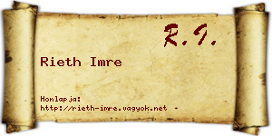 Rieth Imre névjegykártya